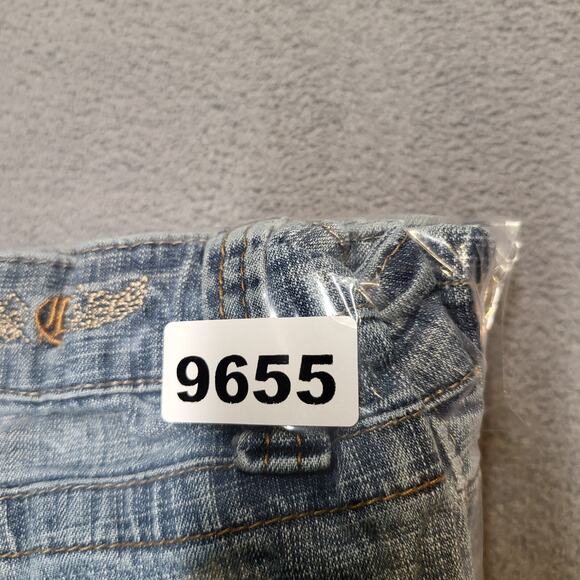 C est Toi Jeans Womens 1XL 16? Blue Boot Cut Distressed Stretch Denim - Picture 11 of 11